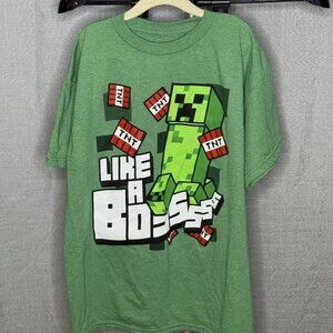 Mojang - Minecraft - Boy's Short Sleeve Like A Boss Shirt - Size Youth Medium